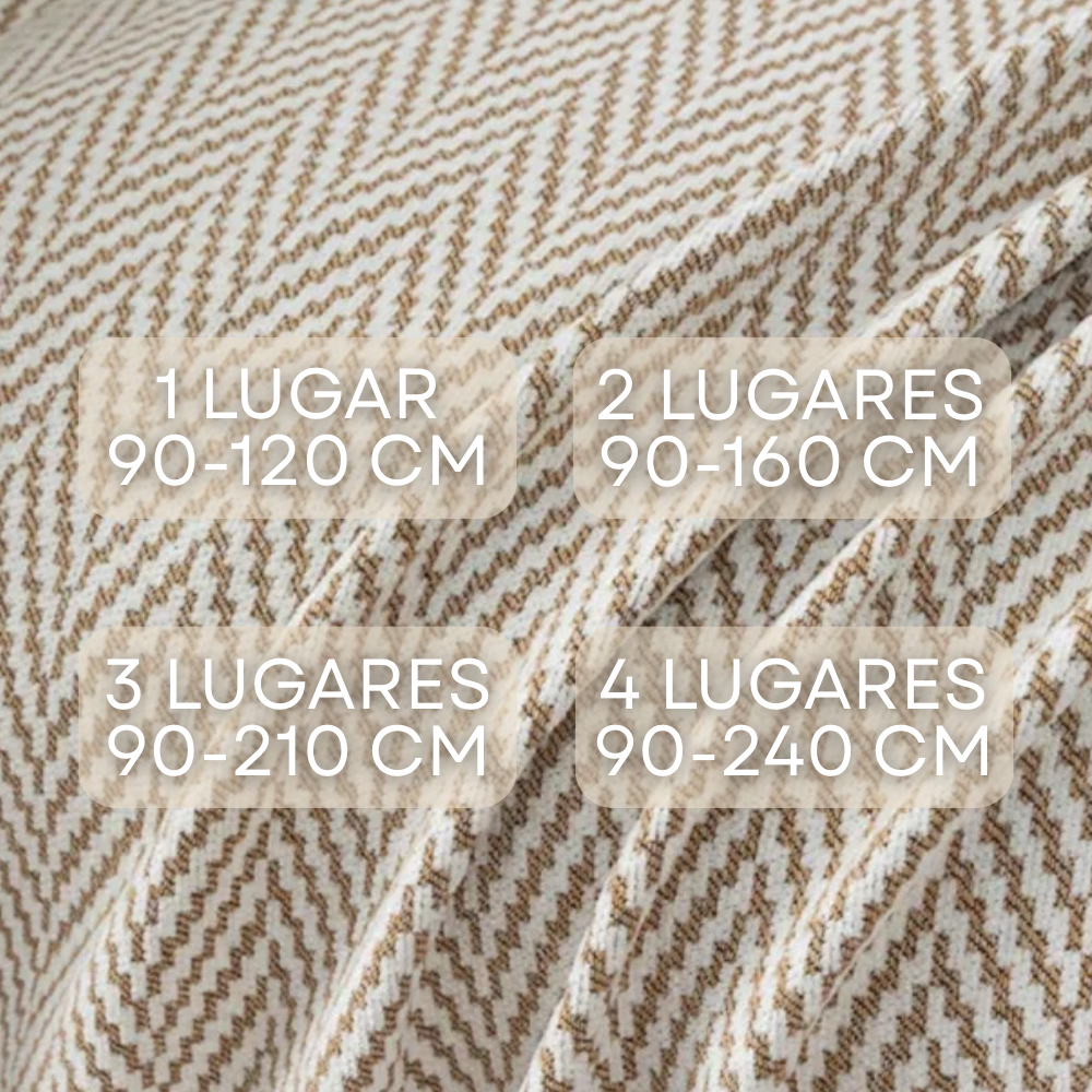 SofáLuxe™ – Capa de Jacquard Chenille com Franjas