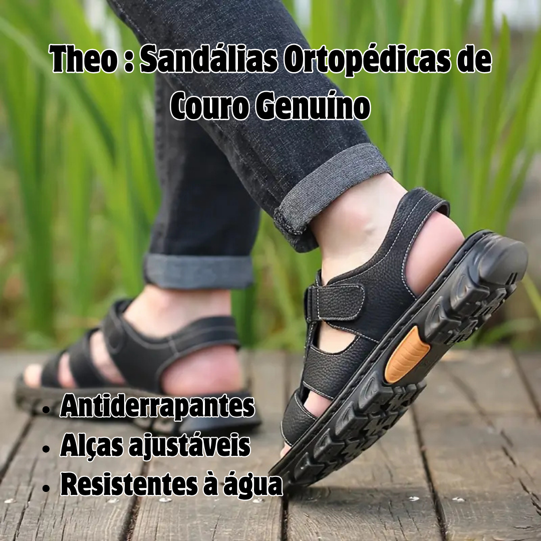 Theo | Sandálias Ortopédicas de Couro Genuíno