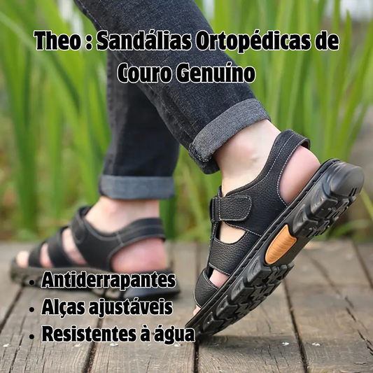 Theo | Sandálias Ortopédicas de Couro Genuíno